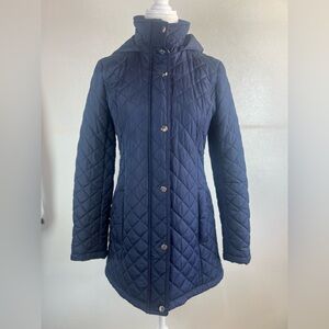 Tommy Hilfiger Quilted Hooded Jacket Navy Blue Coat Women’s XS